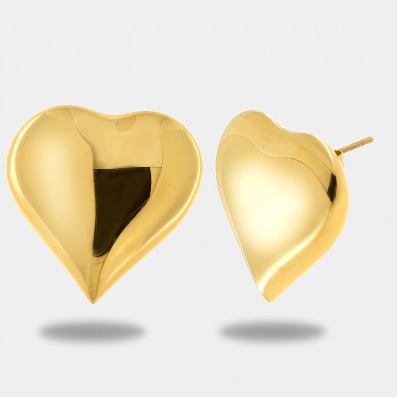 Orecchini in Acciaio a lobo a cuore - BYSIMON gioielli