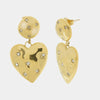 Orecchini in Acciaio a lobo con cuore e zirconi