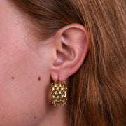 Orecchini in Acciaio cerchi con maglia intrecciata