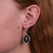 Orecchini in Acciaio con medaglia croce