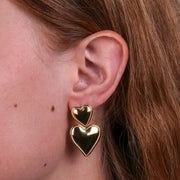 Orecchini in Acciaio con doppio cuore