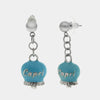 Orecchini in Acciaio con campanella  azzurro con scritta Capri