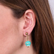 Orecchini in Acciaio con campanella  verde con scritta Capri