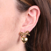 Orecchini in Acciaio con fiocco e cuore