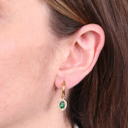 Orecchini in Acciaio cerchio con cristalli verdi