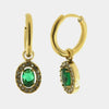 Orecchini in Acciaio cerchio con cristalli verdi
