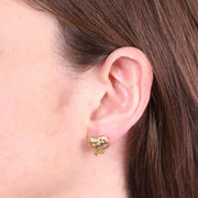 Orecchini in Acciaio con cuore rigato