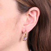 Orecchini in Acciaio cerchio con cristallo viola