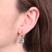 Orecchini in Acciaio cerchio con cristallo blu