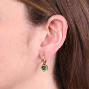 Orecchini in Acciaio cerchio con cuore verde