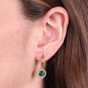 Orecchini in Acciaio cerchio con cristallo verde