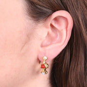 Orecchini in Acciaio semicerchio con sfere