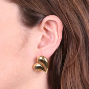 Orecchini in Acciaio a lobo con cuore liscio