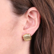 Orecchini in Acciaio a lobo quadrato rigato