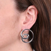 Orecchini in Acciaio cerchio intrecciato