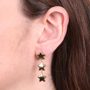 Orecchini in Acciaio stelle lisce pendenti