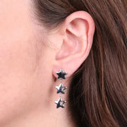 Orecchini in Acciaio stelle lisce pendenti