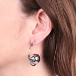 Orecchini a cerchio in acciaio con sfera decorativa - BYSIMON