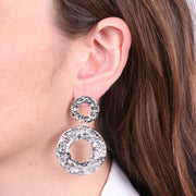 Orecchini in Acciaio cerchi martellati