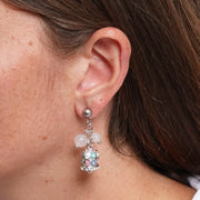 Orecchini in Acciaio campanella impreziosita da zirconi e smalti colorati