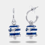 Orecchini in Acciaio Inossidabile campanella Capri con strisce blu | gioielli in acciaio inossidabile | BYSIMON