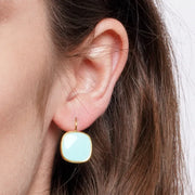 Orecchini in Acciaio forma quadrata turchese