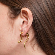 Orecchini in Acciaio serpente liscio gold