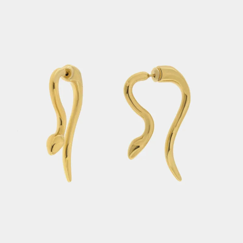 Orecchini in Acciaio serpente liscio gold - BYSIMON gioielli