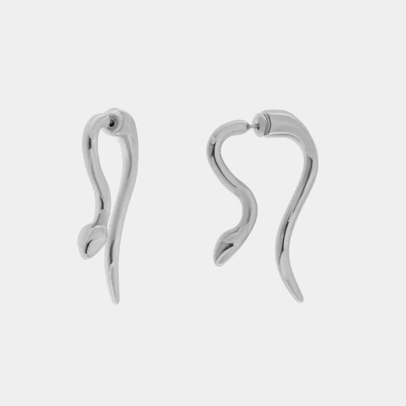 Orecchini in Acciaio serpente liscio silver - BYSIMON gioielli