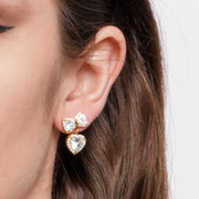 Orecchini in Acciaio fiocco con cuore pendente