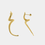 Orecchini in Acciaio forma irregolare liscio gold - BYSIMON gioielli