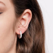 Orecchini in Acciaio cerchio liscio e con cristalli