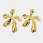 Orecchini in Acciaio fiore liscio gold - BYSIMON gioielli