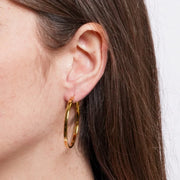 Orecchini in Acciaio cerchio liscio gold