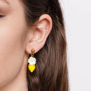 Orecchini in Acciaio limone con fiore