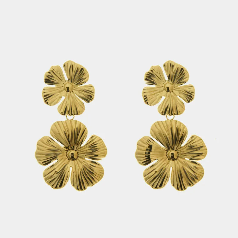 Orecchini in Acciaio fiori rigati - BYSIMON gioielli