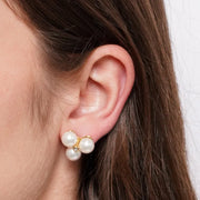 Orecchini in Acciaio a lobo con perle - BYSIMON gioielli