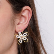 Orecchini in Acciaio fiore con perline - BYSIMON gioielli