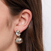 Orecchini in Acciaio cristalli fumè - BYSIMON gioielli