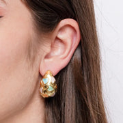 Orecchini in Acciaio bombato con cuori colorati - BYSIMON gioielli