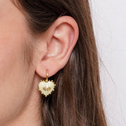 Orecchini in Acciaio cuore verde - BYSIMON gioielli