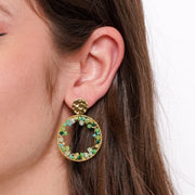 Orecchini in Acciaio cerchio verde - BYSIMON gioielli
