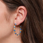 Orecchini in Acciaio cerchio smaltato blu - BYSIMON gioielli