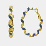 Orecchini in Acciaio cerchio smaltato blu - BYSIMON gioielli