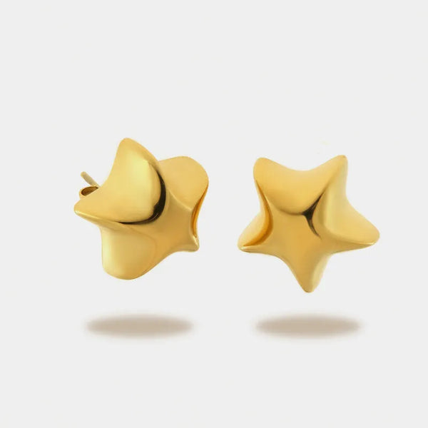 Orecchini in Acciaio stella bombata