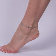 Cavigliera in Acciaio con cristalli blu