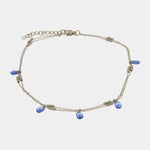 Cavigliera in Acciaio con cristalli blu COEUR - gioiello BySimon