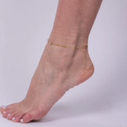 Cavigliera in Acciaio con cristalli rosa