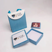 Set in acciaio  cristalli blu