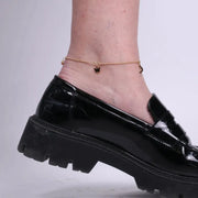 Cavigliera in Acciaio con punto luce, luna, farfalla